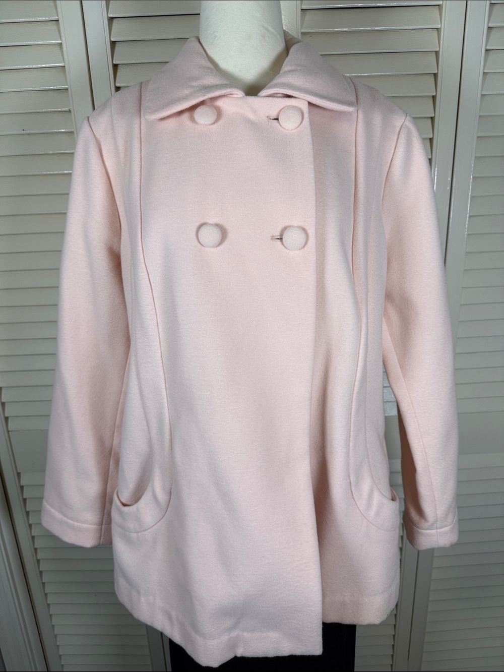 Chico's Blush Pink Double Breasted Peacoat Plus Size 3 US 16/18 XL